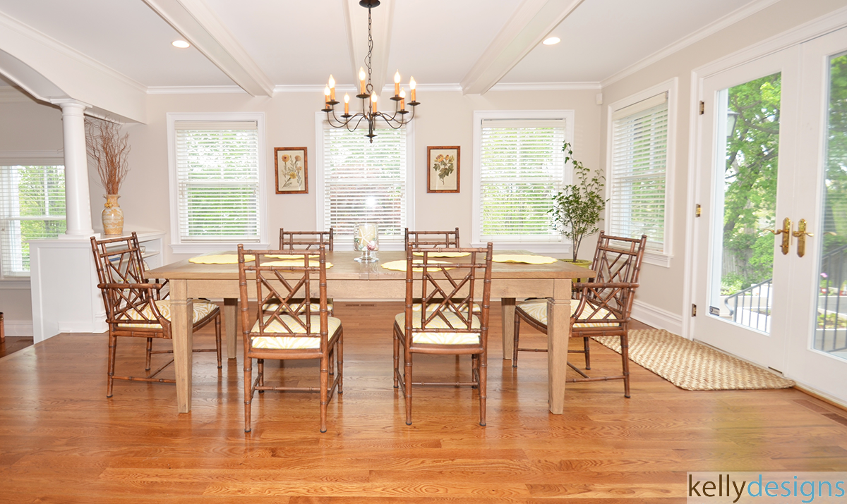 Dining Room With Hardwood Floor By Kellydesigns
