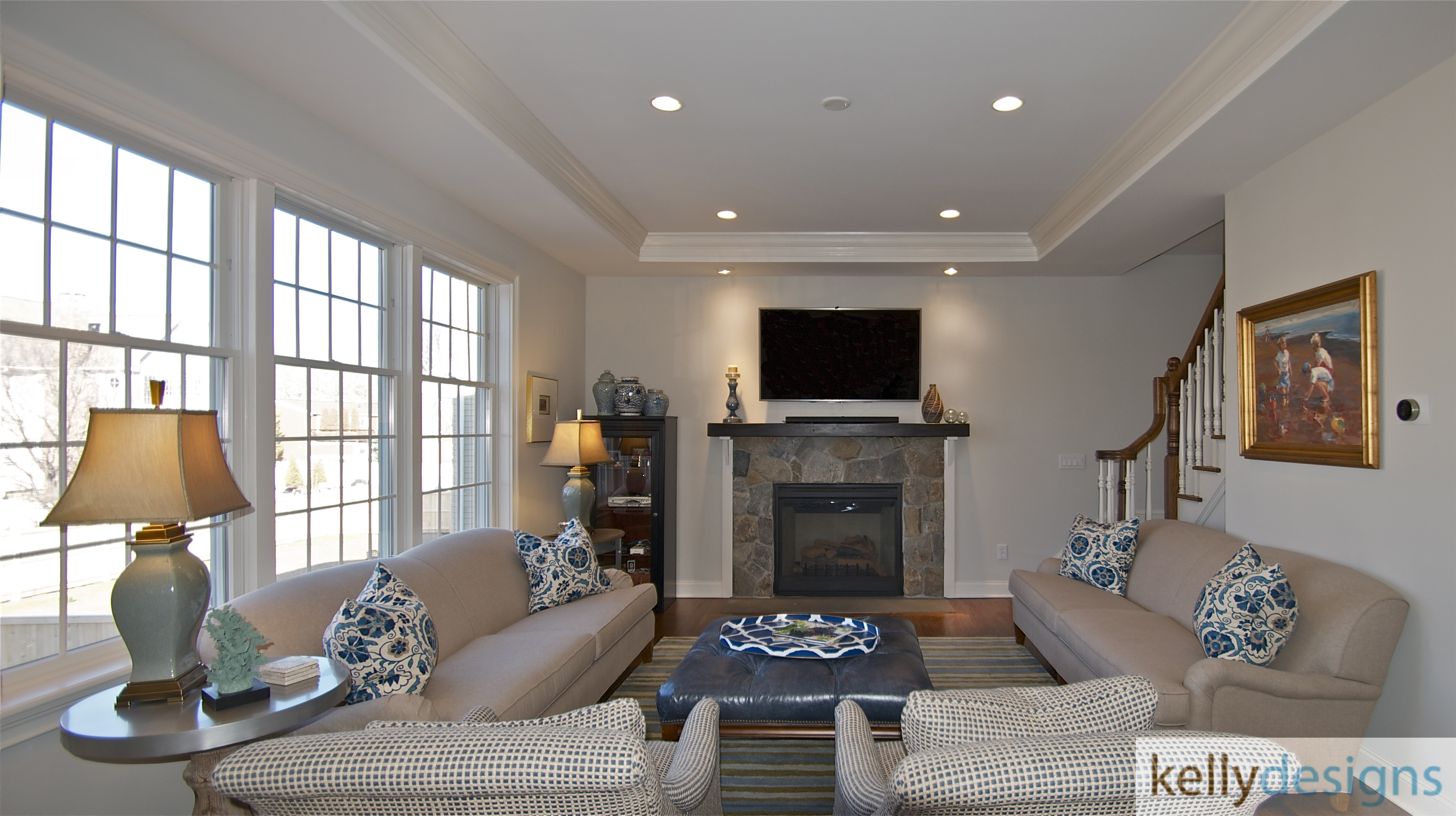 Fairfield Beach Complete ReBuild   Family Room   Interior Design By Kellydesigns