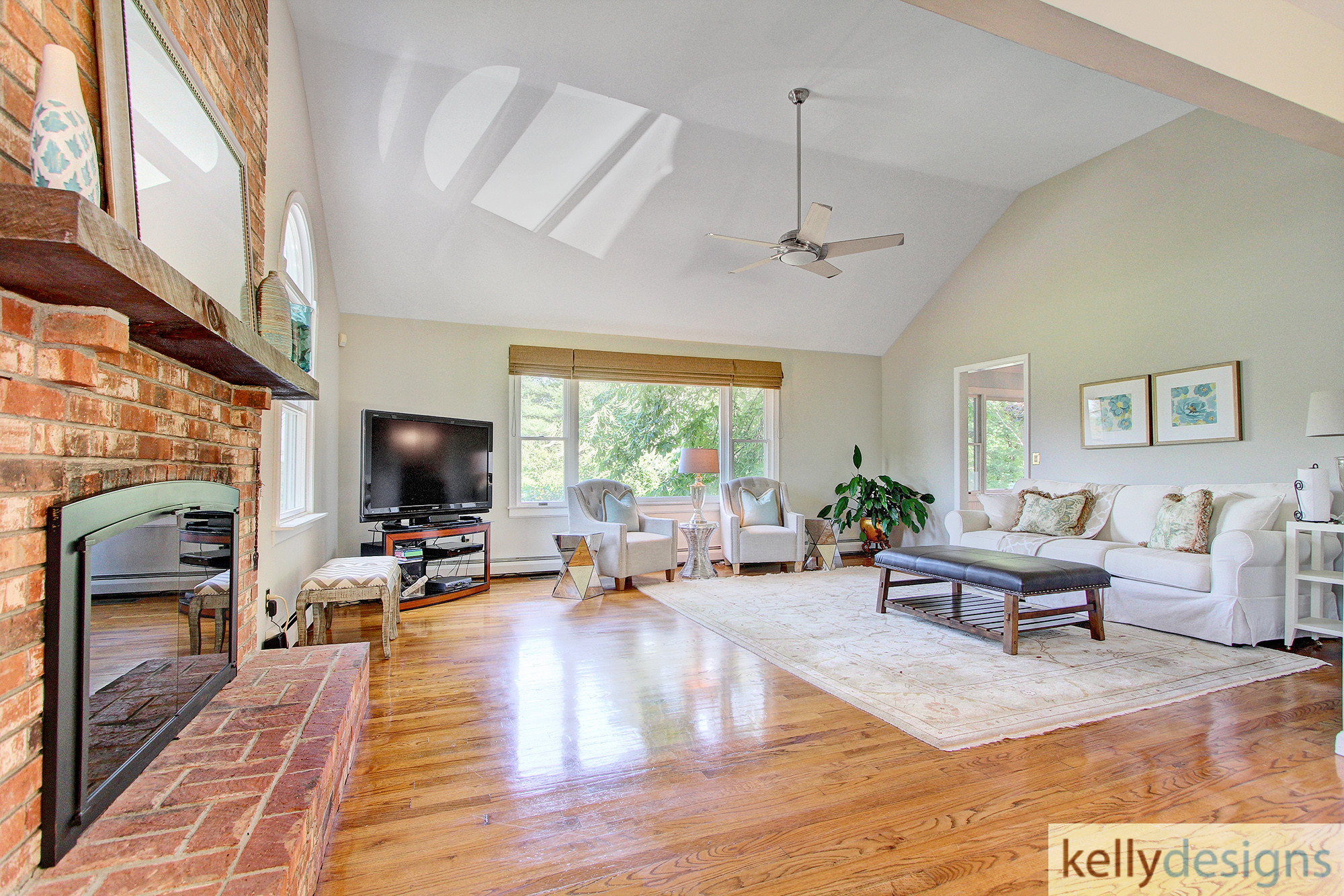 Family Room  - Flush On Fulling Mill Staging -  Home Staging By Kelly Designs