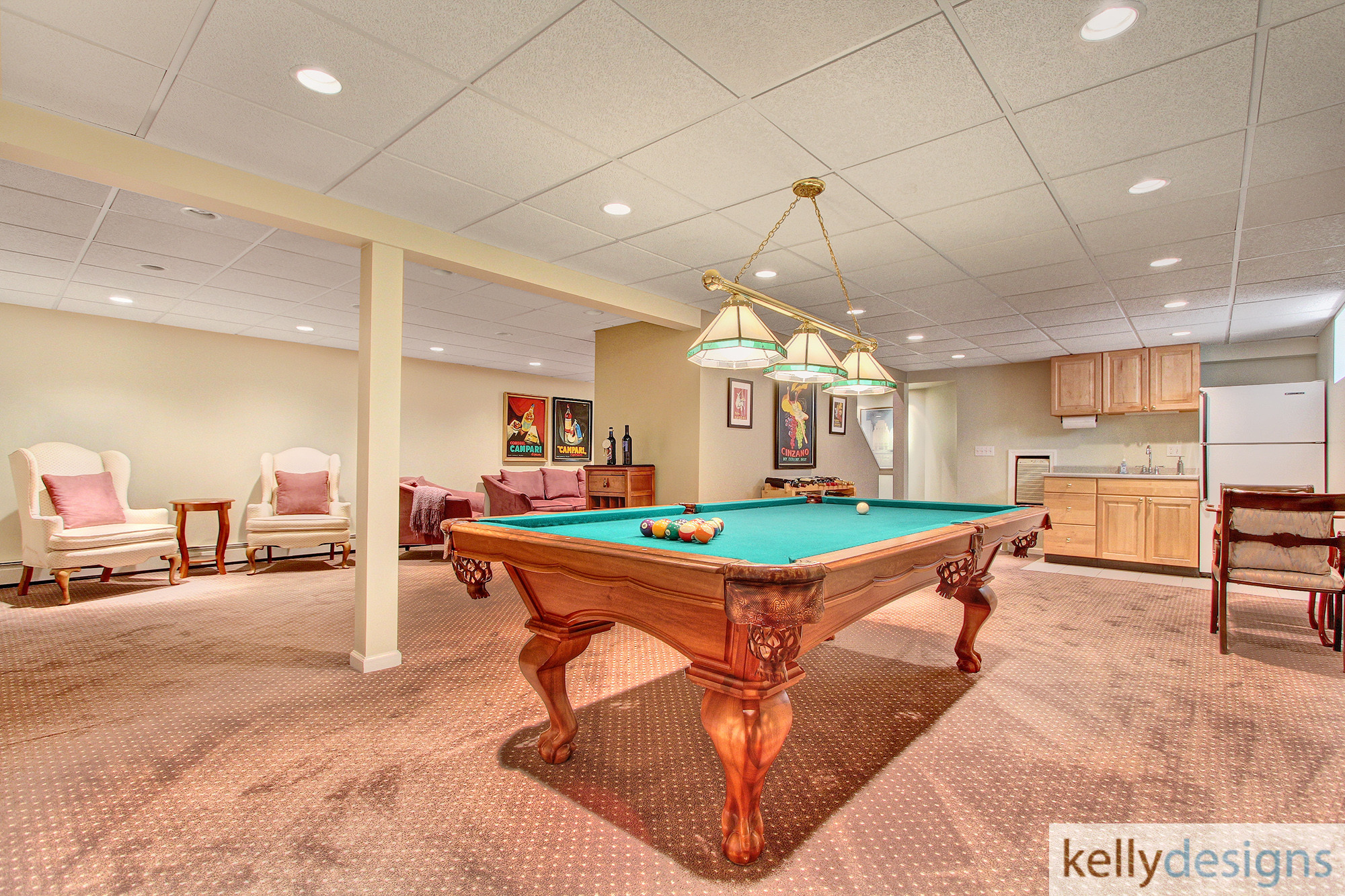 Basement  - Flush On Fulling Mill Staging - Home Staging By Kelly Designs