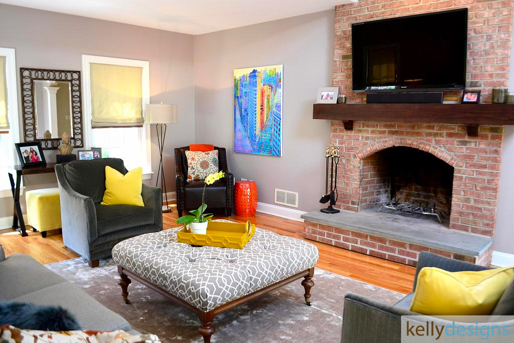 Easton Easy & Elegant -  Family Room  - Interior Design By kellydesigns