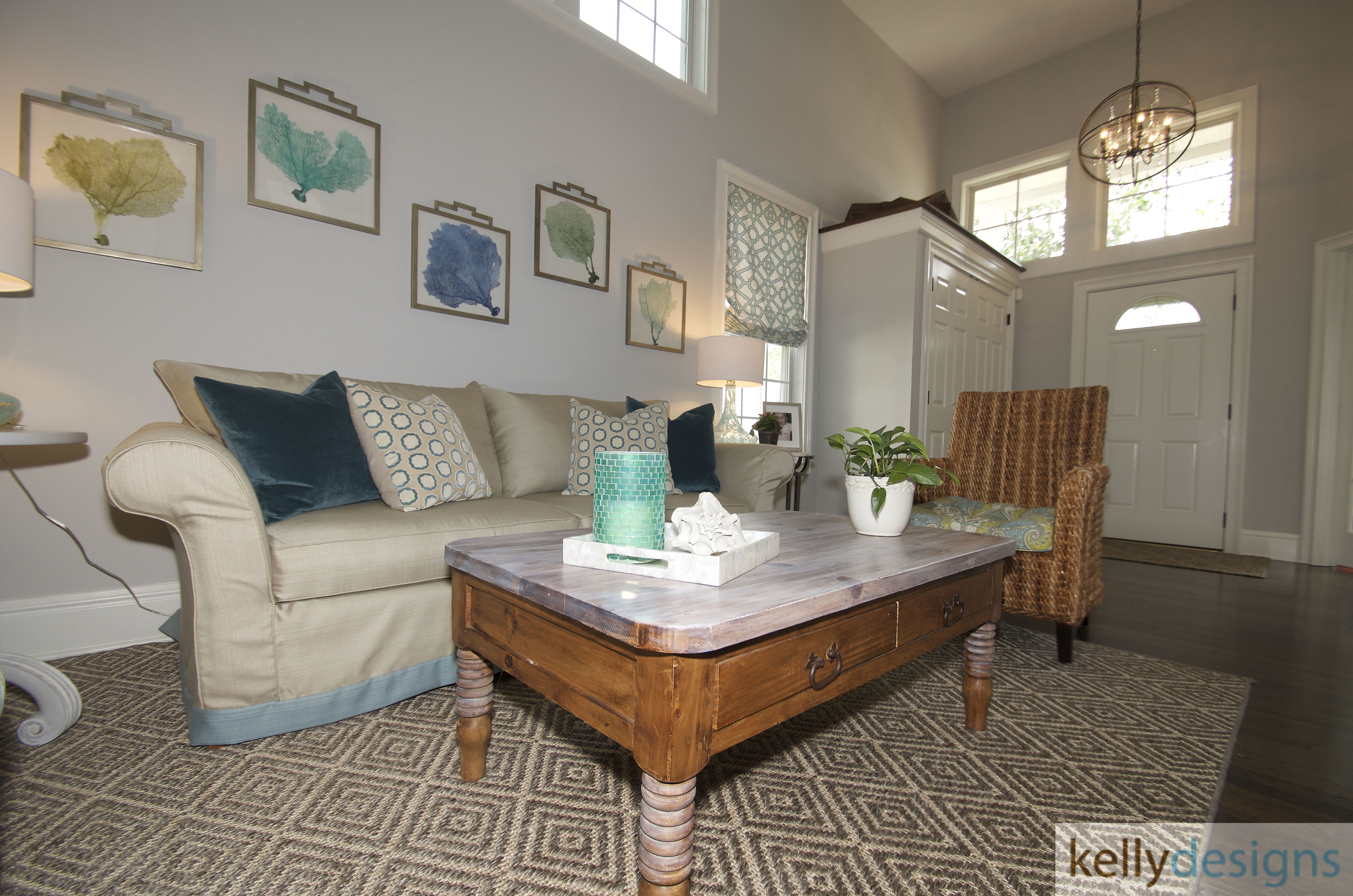 Coastal Cutie -  Living Room - Interior Design By kellydesigns