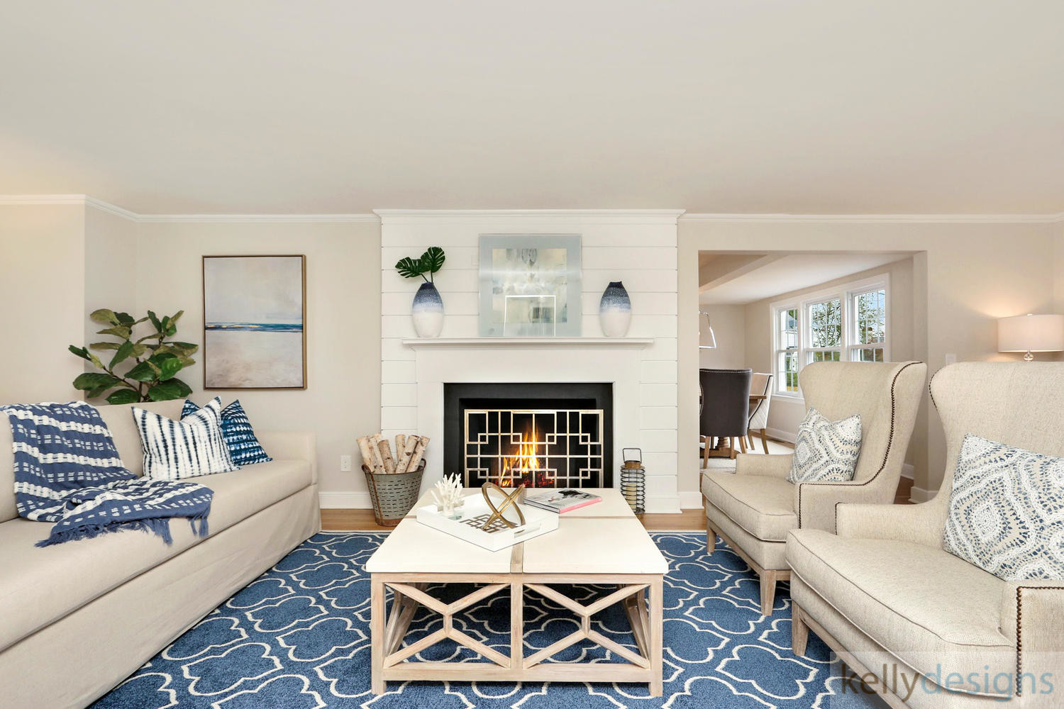 Staging A Sure Thing on Shoreham - Living Room- Home Staging By kellydesigns