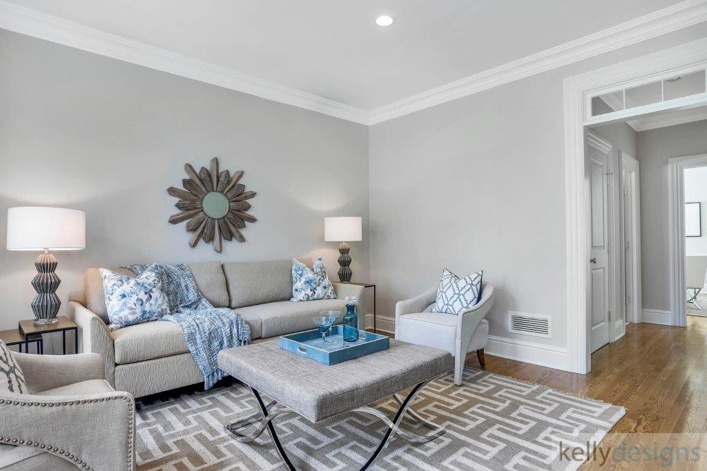 Pleasing On Park Lane Living Room - Home Staging By Kellydesigns