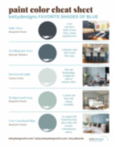 Paint Color Cheat Sheet - Favorite Shades of Blue