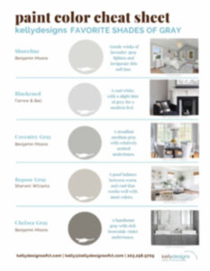 Paint Color Cheat Sheet - Favorite Shades of Gray