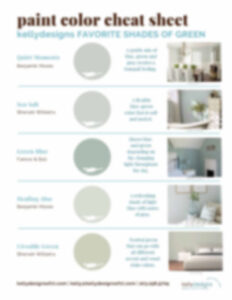 Paint Color Cheat Sheet - Favorite Shades of Green
